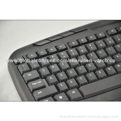 Wired Multimedia Keyboard with 114 Standard Keys and FCC/RoHS Mark